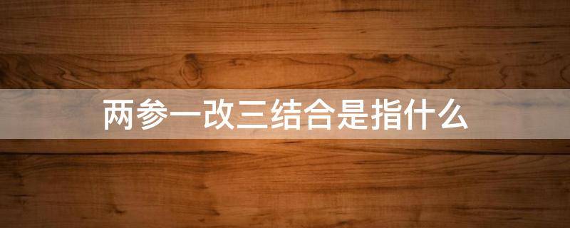 两参一改三结合是指什么（两参一改三结合是指什么意思）