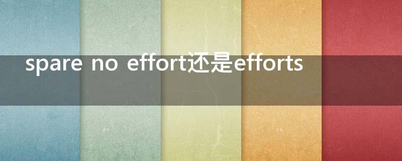 spare no effort还是efforts