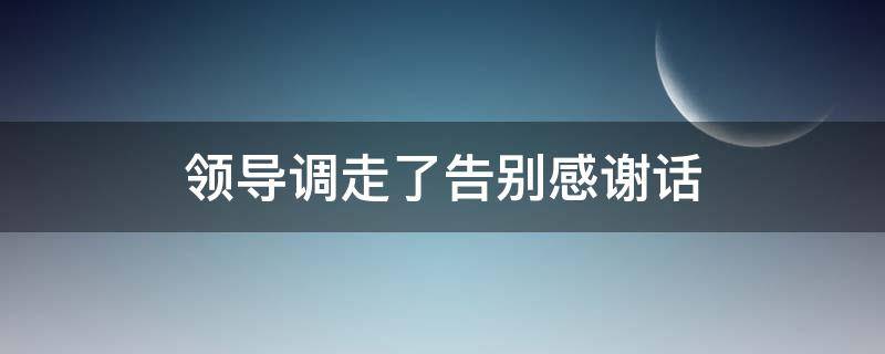 领导调走了告别感谢话（领导调走了告别感谢话朴实一点）