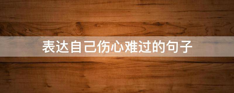表达自己伤心难过的句子（一瞬间情绪崩溃的句子）