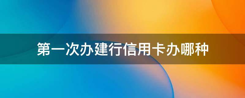 第一次办建行信用卡办哪种 第一次办建行信用卡办哪种普卡