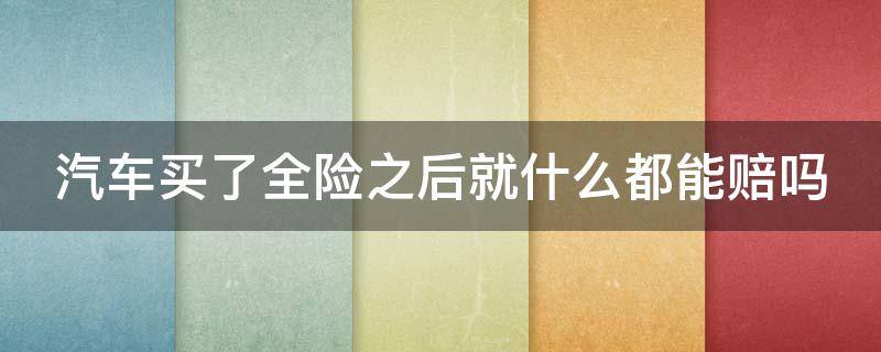 汽车买了全险之后就什么都能赔吗（新车买的全险,出了事故,保险全赔吗）