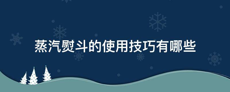 蒸汽熨斗的使用技巧有哪些（手持蒸汽熨斗使用技巧）