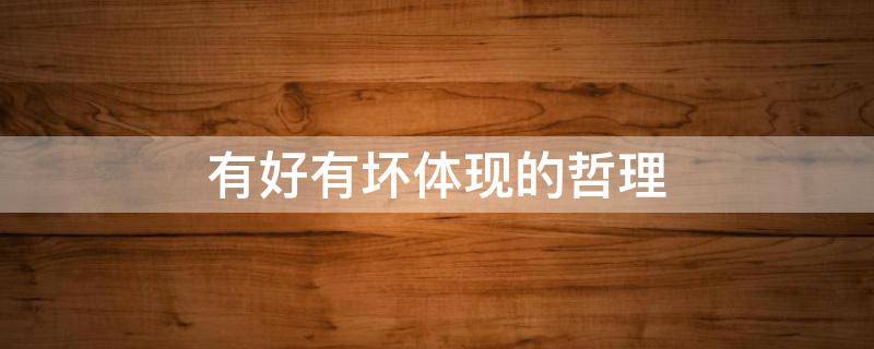 有好有坏体现的哲理 有好有坏体现的哲理句子