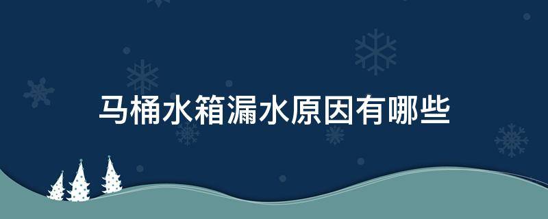马桶水箱漏水原因有哪些（马桶水箱漏水什么原因）