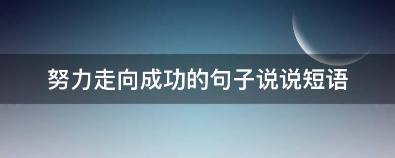 努力走向成功的句子说说短语 努力走向成功的句子说说短语大全