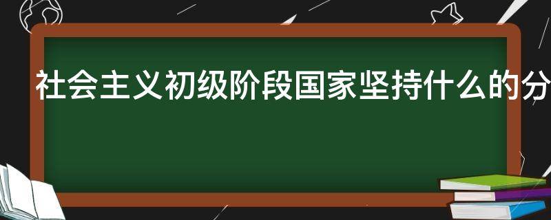 社会主义初级阶段国家坚持什么的分配制度
