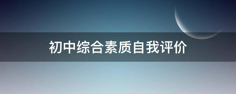 初中综合素质自我评价 初中综合素质自我评价500字