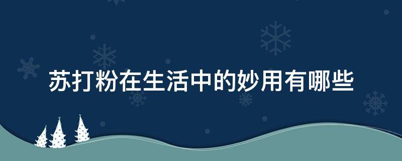 苏打粉在生活中的妙用有哪些 苏打粉起到什么作用