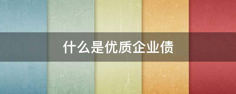 什么是优质企业债（什么是优质企业债权人）