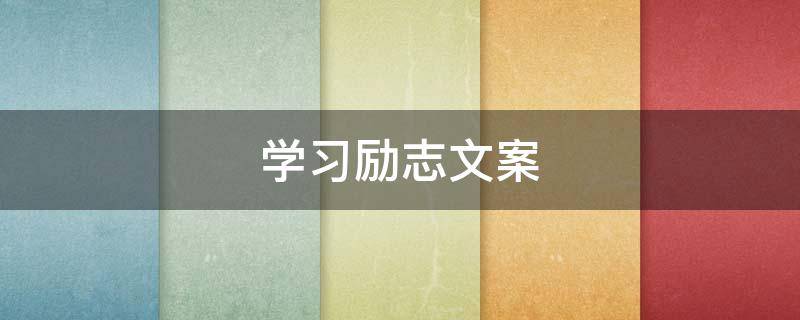 学习励志文案（努力的励志文案）
