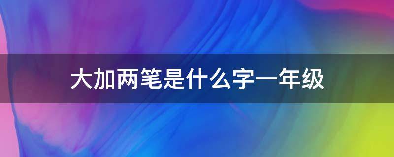 大加两笔是什么字一年级（大加两笔是什么字一年级上册）