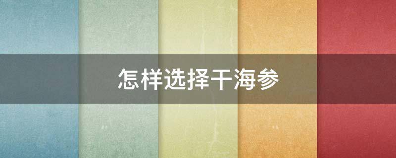 怎样选择干海参 怎样选择干海参的品质