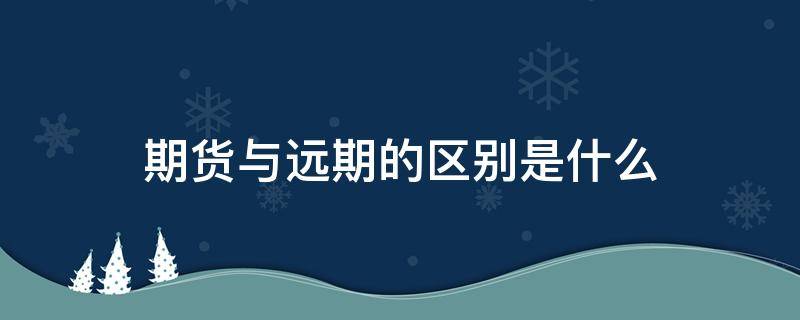期货与远期的区别是什么（期货与远期的区别是什么意思）