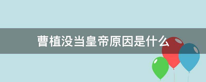 曹植没当皇帝原因是什么（曹植为什么最终没被立为太子）
