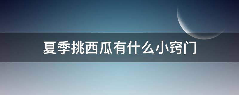 夏季挑西瓜有什么小窍门 挑西瓜有什么技巧