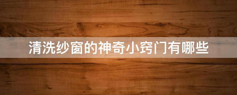 清洗纱窗的神奇小窍门有哪些（清洗纱窗的神奇小窍门有哪些方法）
