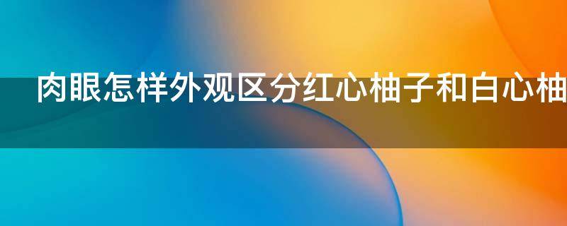 肉眼怎样外观区分红心柚子和白心柚子