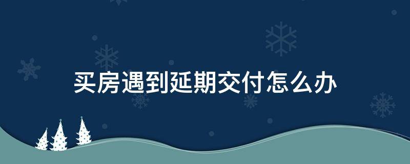 买房遇到延期交付怎么办（买房交房延期怎么办）