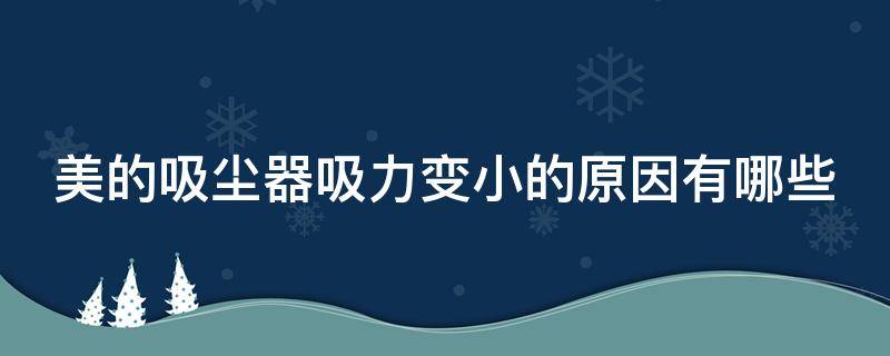 美的吸尘器吸力变小的原因有哪些（美的吸尘器吸力小了怎么办）