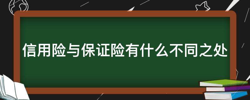 信用险与保证险有什么不同之处（信用险与保证险有什么不同之处呢）