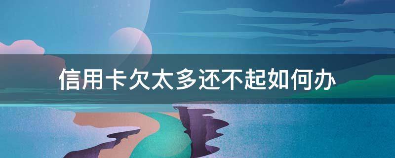 信用卡欠太多还不起如何办 欠信用卡太多还不上怎么办