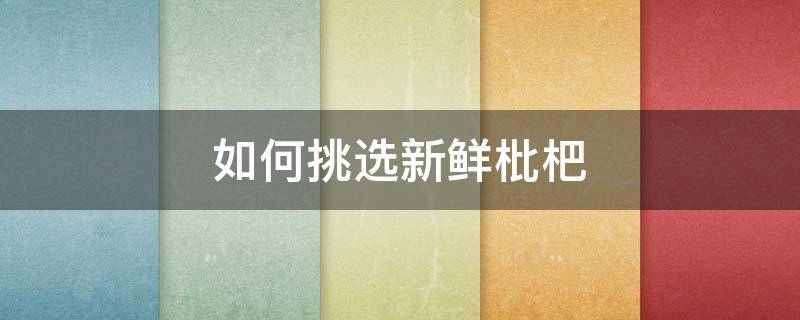 如何挑选新鲜枇杷 怎样挑选枇杷才好吃