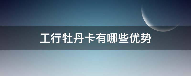 工行牡丹卡有哪些优势 工商银行卡牡丹卡 有什么用