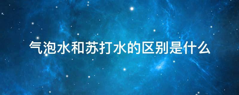 气泡水和苏打水的区别是什么（气泡苏打水和苏打水的区别）