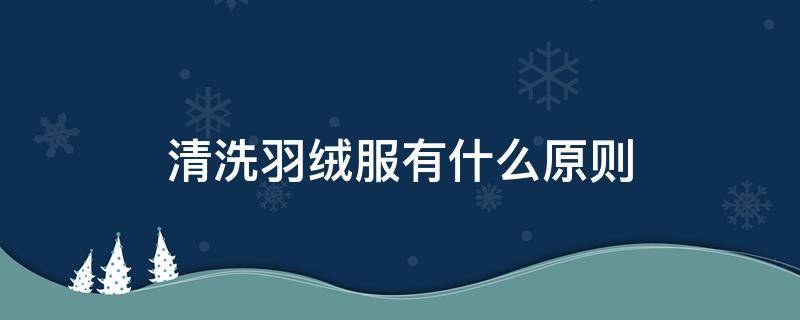 清洗羽绒服有什么原则 清洗羽绒服有什么原则嘛