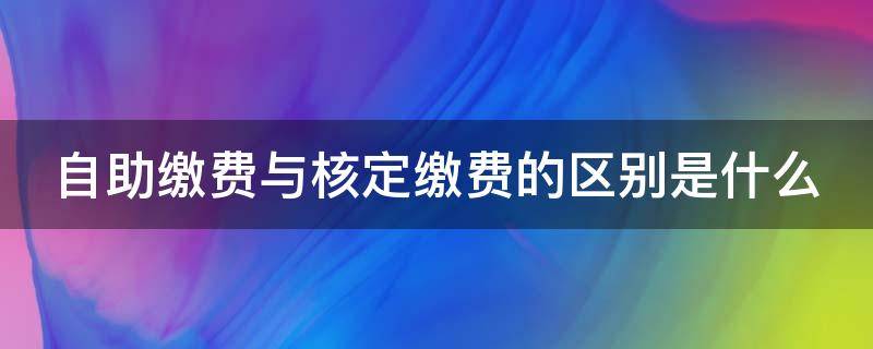 自助缴费与核定缴费的区别是什么 自助缴费与核定缴费的区别是什么呢
