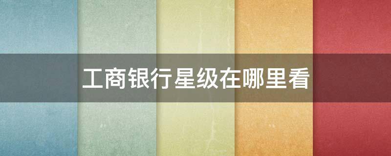 工商银行星级在哪里看（工行查看星级）