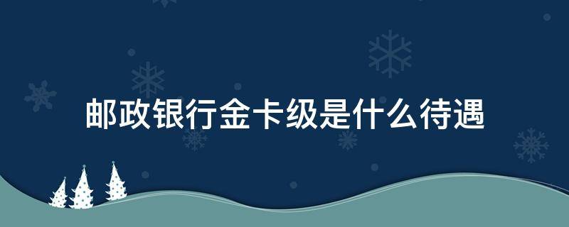 邮政银行金卡级是什么待遇（邮政储蓄银行金卡是什么级别）