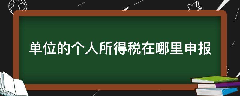 单位的个人所得税在哪里申报（单位的个人所得税在哪里申报缴纳）