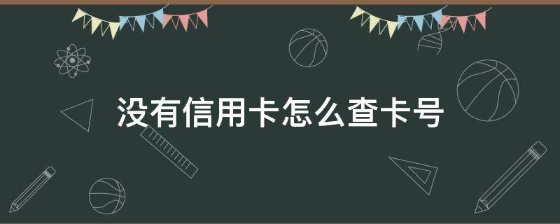没有信用卡怎么查卡号 没有信用卡怎么查卡号怎么办