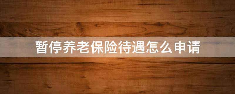 暂停养老保险待遇怎么申请 暂停养老保险待遇申请是什么意思