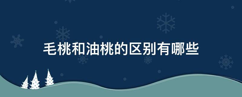 毛桃和油桃的区别有哪些（毛桃和油桃的区别有哪些）