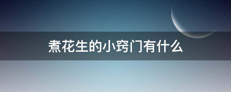 煮花生的小窍门有什么 煮花生的小窍门有什么作用