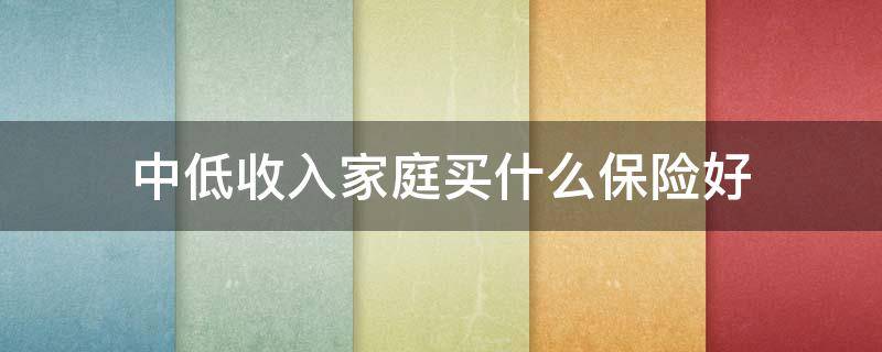 中低收入家庭买什么保险好（中低收入家庭买什么保险好呢）