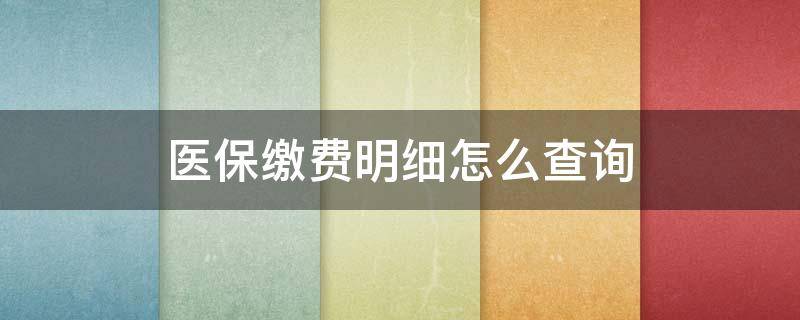 医保缴费明细怎么查询 医保缴费明细怎么查询不到