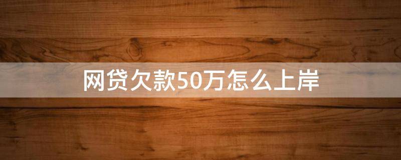 网贷欠款50万怎么上岸（网贷欠款60万怎么上岸）