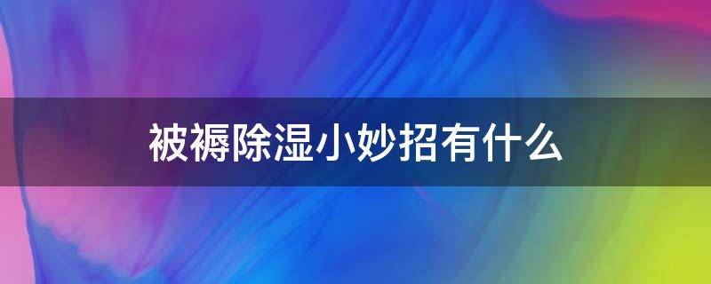 被褥除湿小妙招有什么 被褥除湿小妙招有什么用