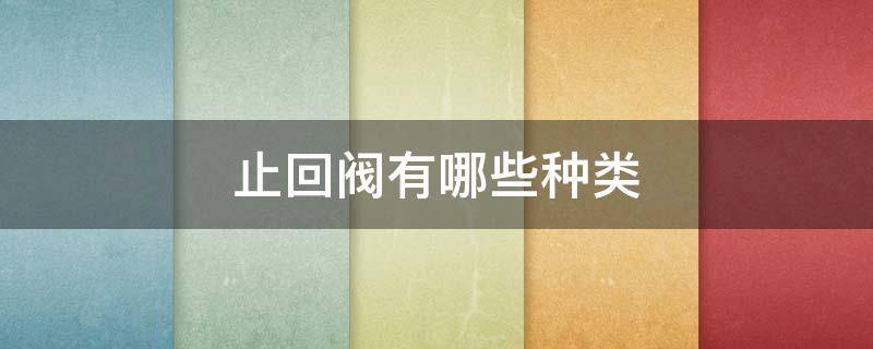 止回阀有哪些种类（止回阀有几种）
