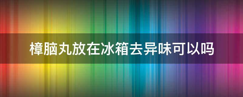 樟脑丸放在冰箱去异味可以吗（樟脑丸放在冰箱去异味可以吗多久）