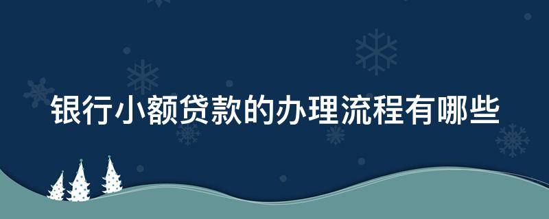 银行小额贷款的办理流程有哪些（银行小额贷款怎么办理）