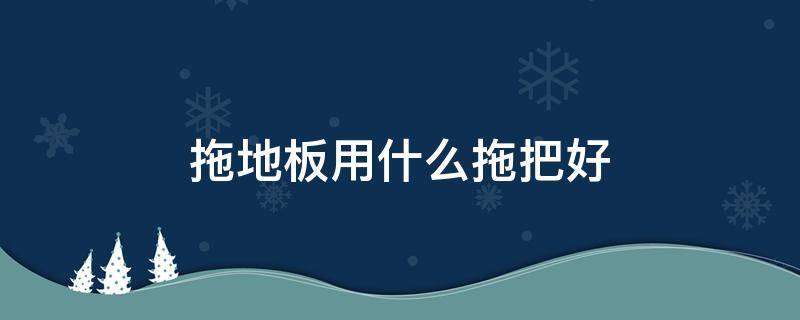 拖地板用什么拖把好（拖地板用什么拖把好呢）