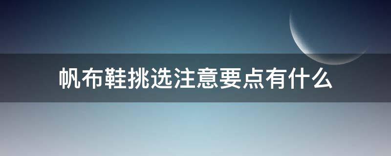 帆布鞋挑选注意要点有什么（帆布鞋挑选注意要点有什么要求）