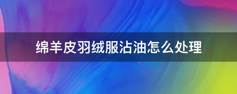 绵羊皮羽绒服沾油怎么处理 绵羊皮羽绒服脏了怎么办