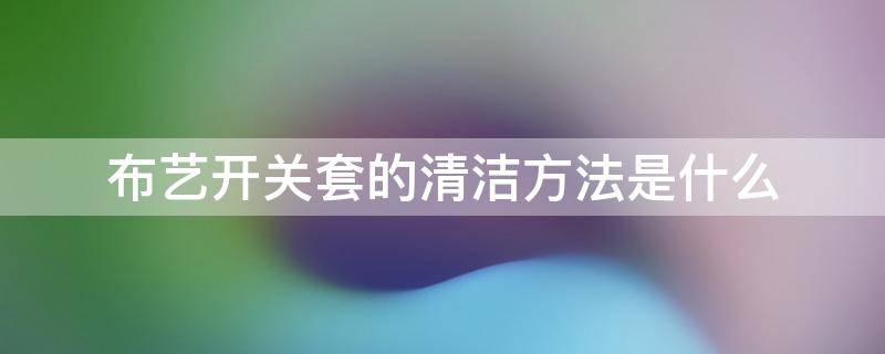 布艺开关套的清洁方法是什么（布艺开关套的清洁方法是什么呢）