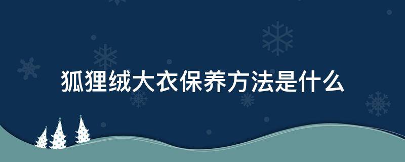 狐狸绒大衣保养方法是什么（狐狸绒大衣保养方法是什么呢）